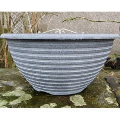 Greenfingers Striation Bowl Planter - Aged Black