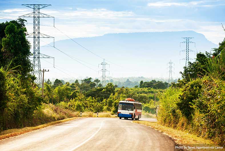 Local bus in South Laos