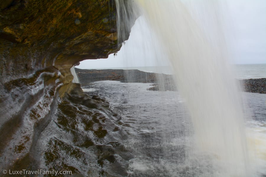 Waterfall onto Sandcut Beach Vancouver Island