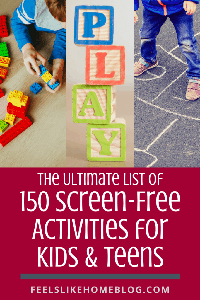 The ultimate list of screen-free activities for kids and teens - These are the best things to do when you're bored during the summer, on weekends, or anytime. Fun, simple, and easy play ideas for parents, children, and students. Great for rainy days, outside days, learning, eating, getting active, and more. Perfect for at home but could be adapted for school.