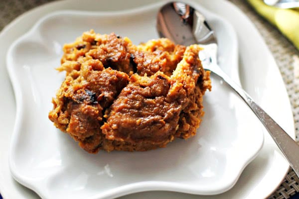 Cinnamon Raisin and Pumpkin Bread Pudding